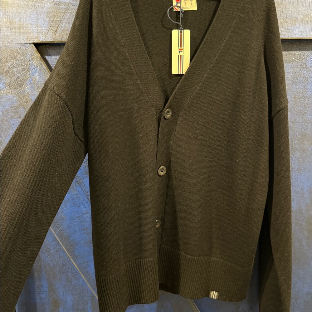 Fila Black Cardigan Sweater